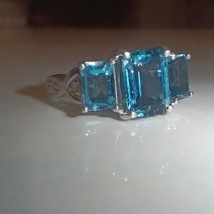 Natural topaz sterling silver ring